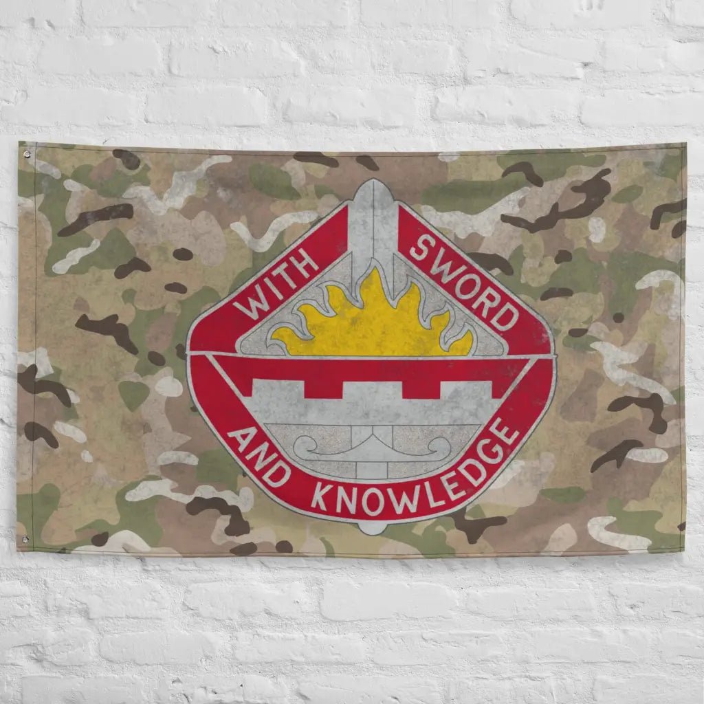 1401st Engineer Battalion Logo Emblem OCP Camo Indoor Wall Flag Tactically Acquired   