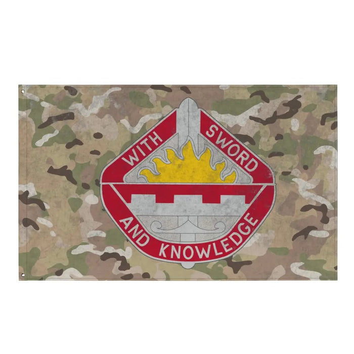 1401st Engineer Battalion Logo Emblem OCP Camo Indoor Wall Flag Tactically Acquired Default Title  