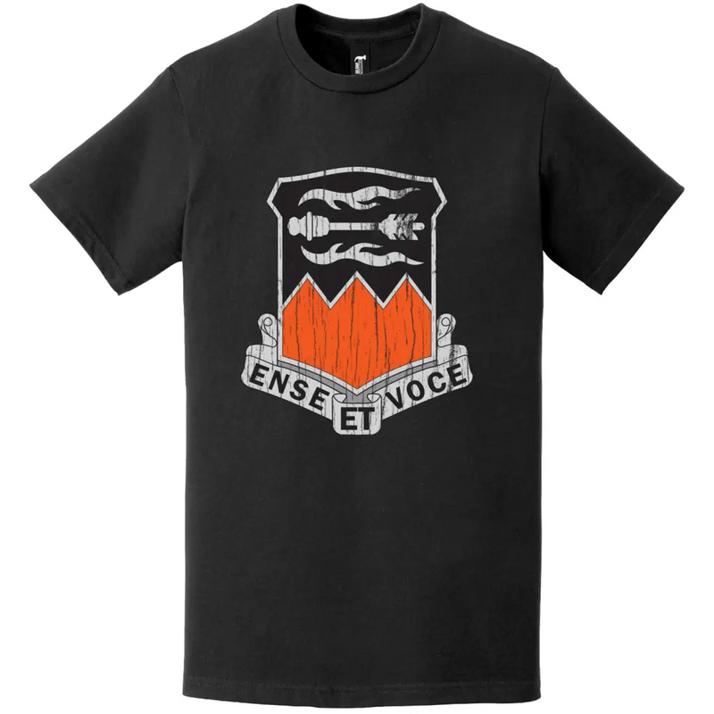 141st Signal Battalion Distressed DUI Logo Emblem T-Shirt