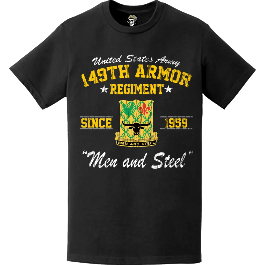 149th Armor Regiment Since 1959 U.S. Army Unit Legacy Distressed T-Shirt Tactically Acquired   