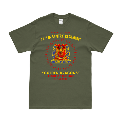 14th Infantry Regiment Tribute Legacy T-Shirt Tactically Acquired Military Green Clean Small