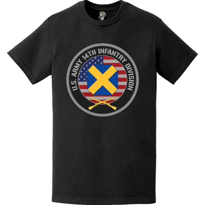 14th Infantry Division (14th ID) American Flag Crest T-Shirt