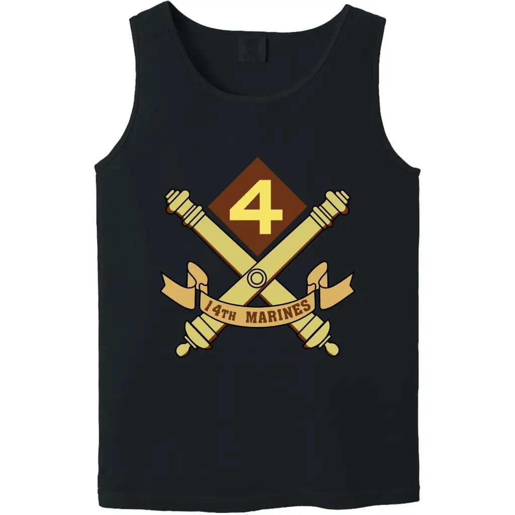 14th Marine Regiment Unit Logo Emblem Tank Top Tactically Acquired Black Small 