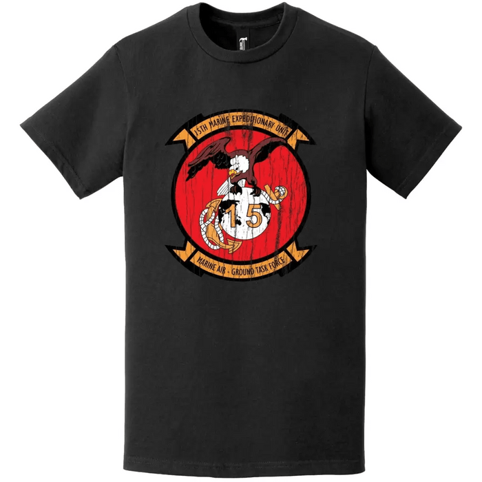 15th Marine Expeditionary Unit (15th MEU) Distressed Logo Emblem T-Shirt Tactically Acquired   