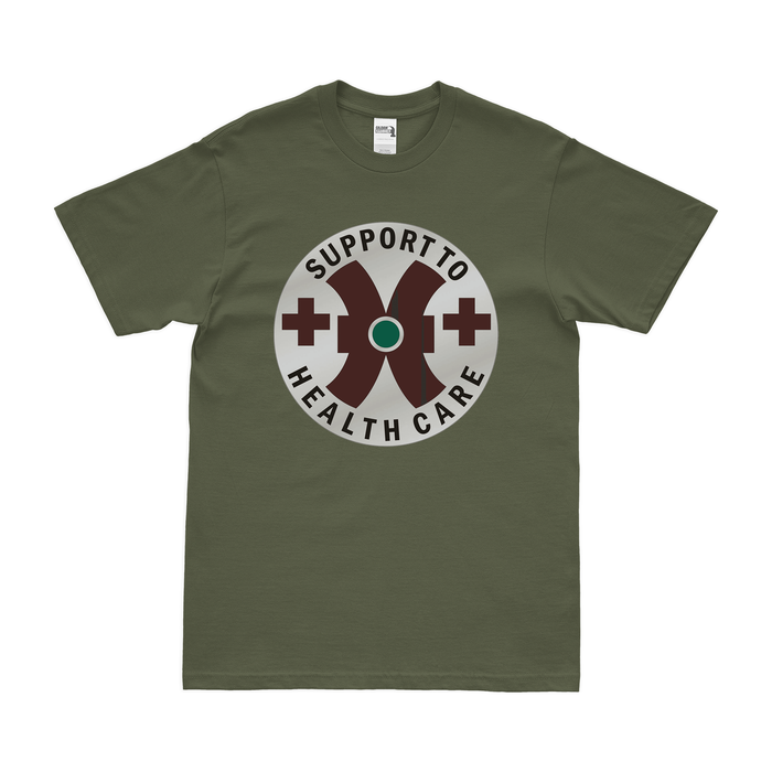 U.S. Army 16th Medical Battalion T-Shirt Tactically Acquired Military Green Clean Small