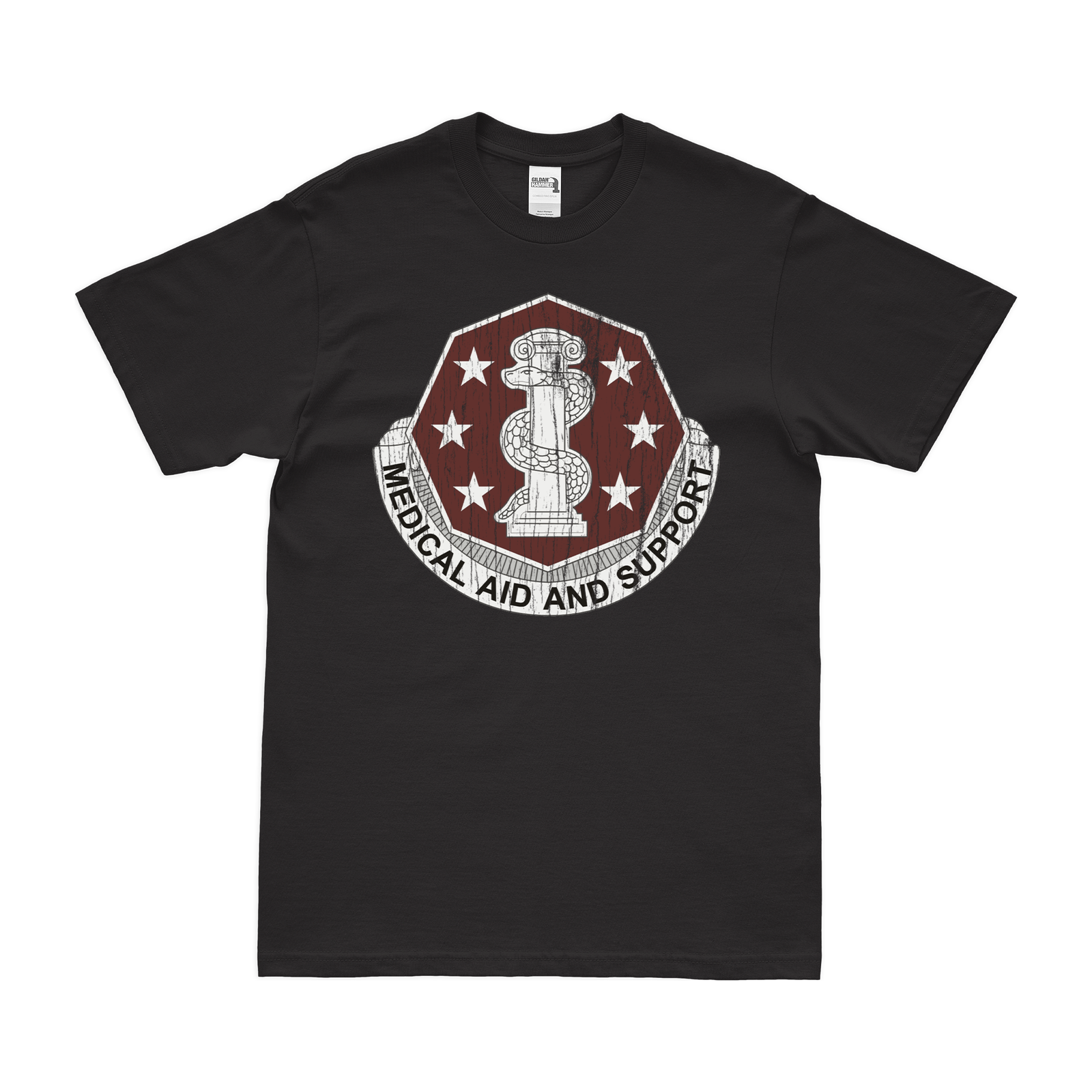U.S. Army 168th Medical Battalion T-Shirt Tactically Acquired Black Distressed Small