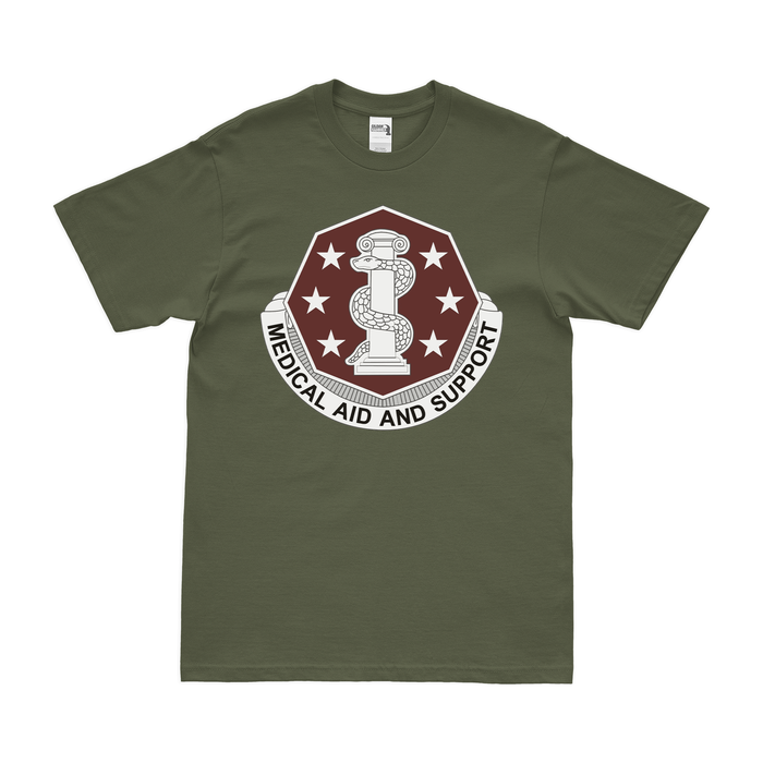 U.S. Army 168th Medical Battalion T-Shirt Tactically Acquired Military Green Clean Small
