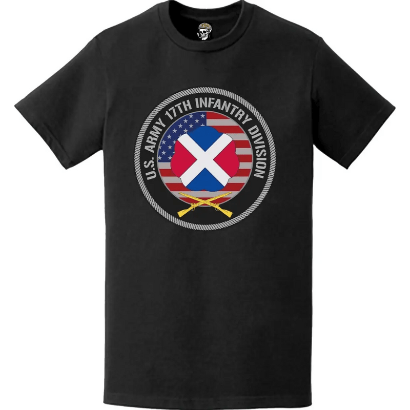 17th Infantry Division (17th ID) American Flag Crest T-Shirt
