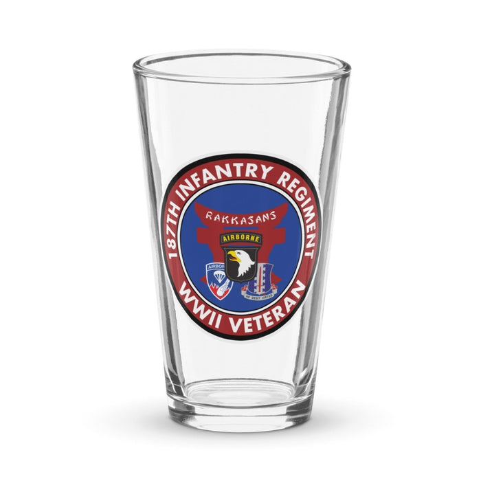 187th Infantry "Rakkasans" WW2 Veteran Beer Pint Glass Tactically Acquired Default Title  