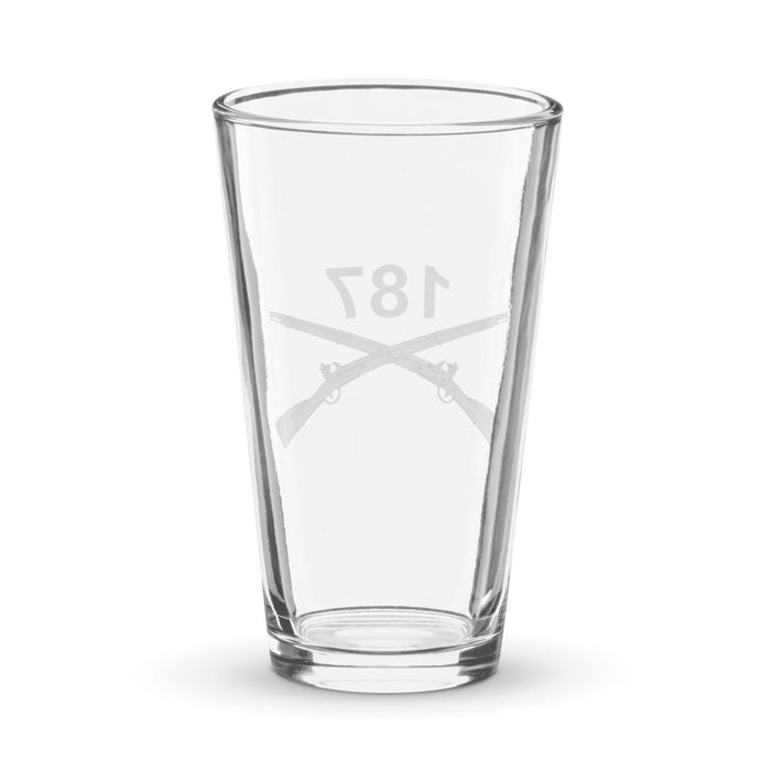 187th Infantry Regiment "Rakkasans" Crossed Rifles Beer Glass Tactically Acquired   