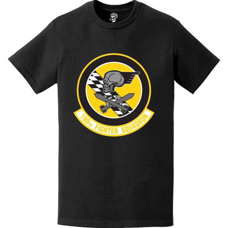 190th Fighter Squadron (190 FS) 'Skullbangers' Logo Emblem Crest T-Shirt