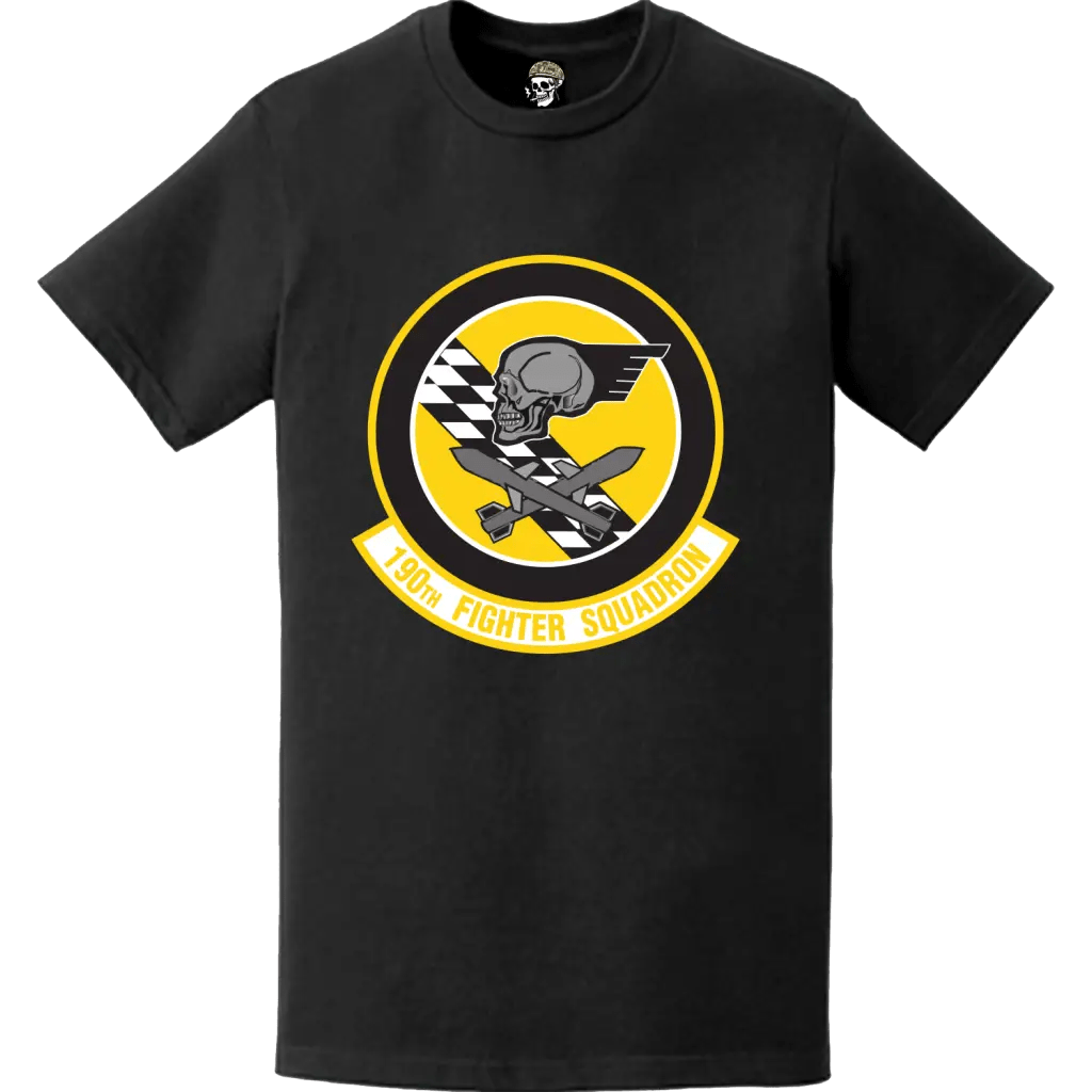 190th Fighter Squadron (190 FS) 'Skullbangers' Logo Emblem Crest T-Shirt Tactically Acquired   