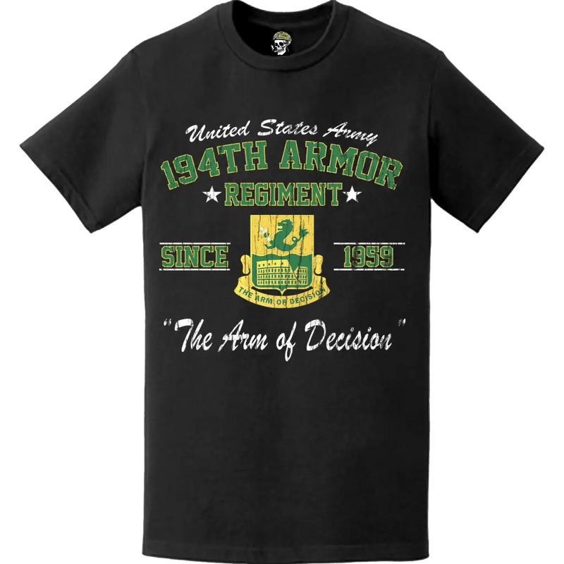 194th Armor Regiment Since 1959 U.S. Army Unit Legacy Distressed T-Shirt