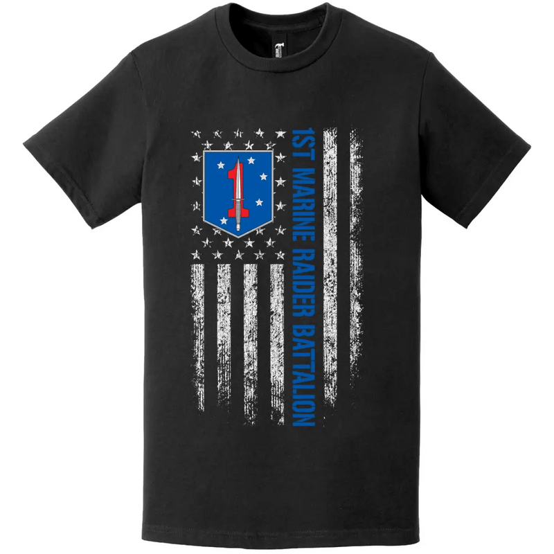 1st Marine Raider Battalion (1st MRB) American Flag T-Shirt