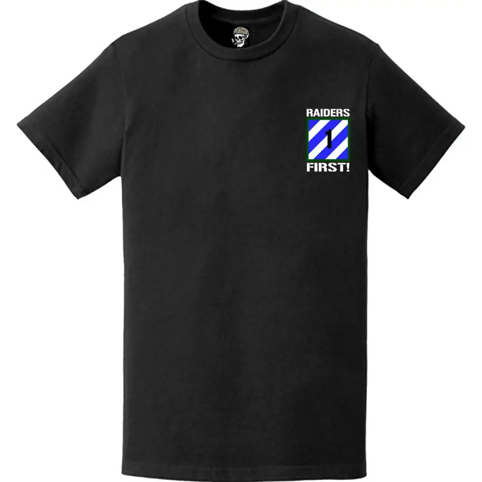 1st ABCT, 3rd Infantry Division "Raiders" Logo Emblem Left Chest T-Shirt Tactically Acquired   