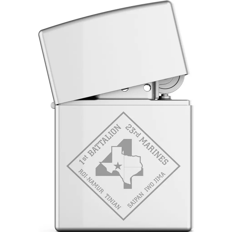1st Battalion, 23rd Marines (1/23) Engraved Zippo Lighter
