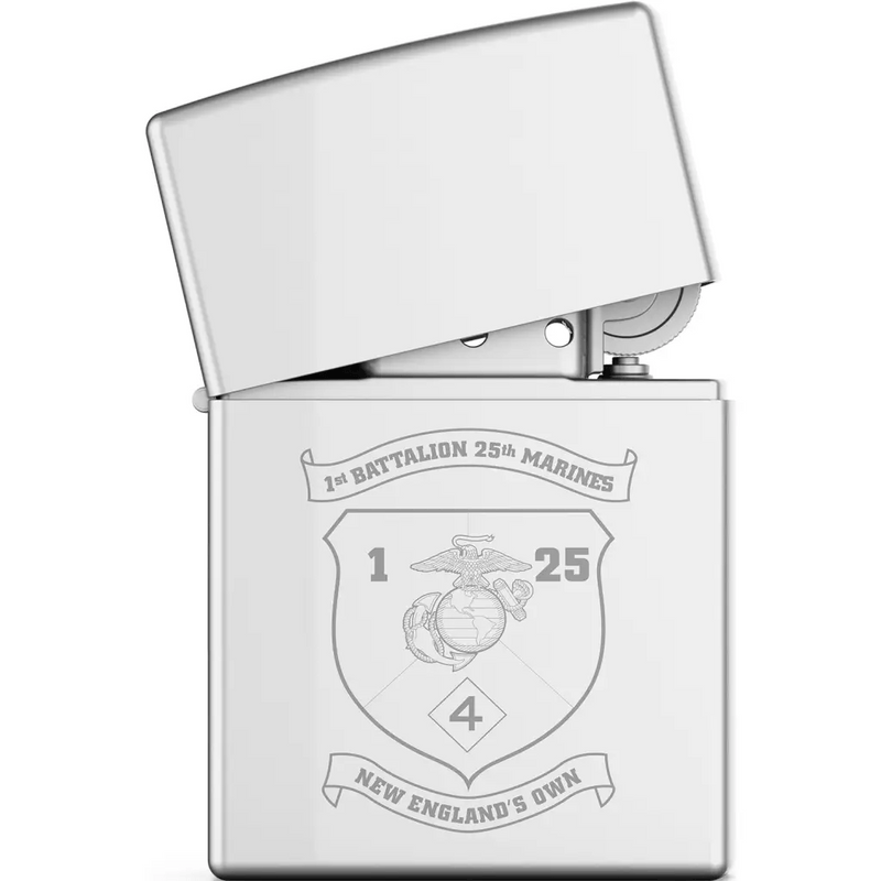 1st Battalion, 25th Marines (1/25) Engraved Zippo Lighter