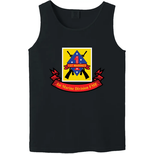1st Battalion, 27th Marines (1/27) FMF Logo Emblem Tank Top Tactically Acquired   