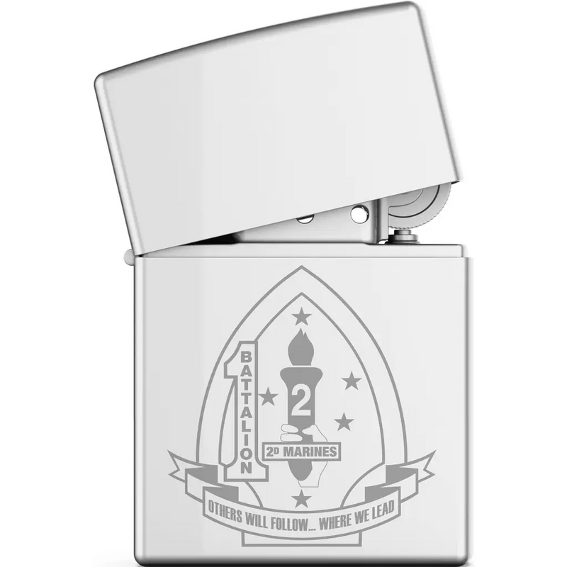 1st Battalion, 2nd Marines (1/2) Engraved Zippo Lighter