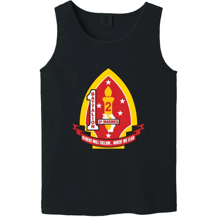 1-2 Marines Unit Crest Logo Tank Top Tactically Acquired   