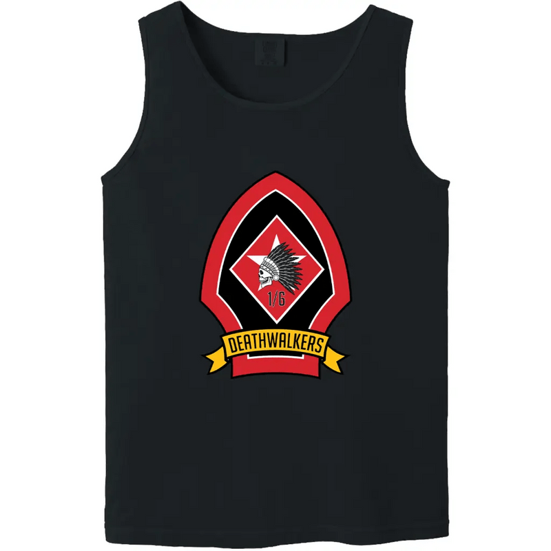 1st Battalion, 6th Marines (1/6) Deathwalkers Unit Logo Emblem Tank Top