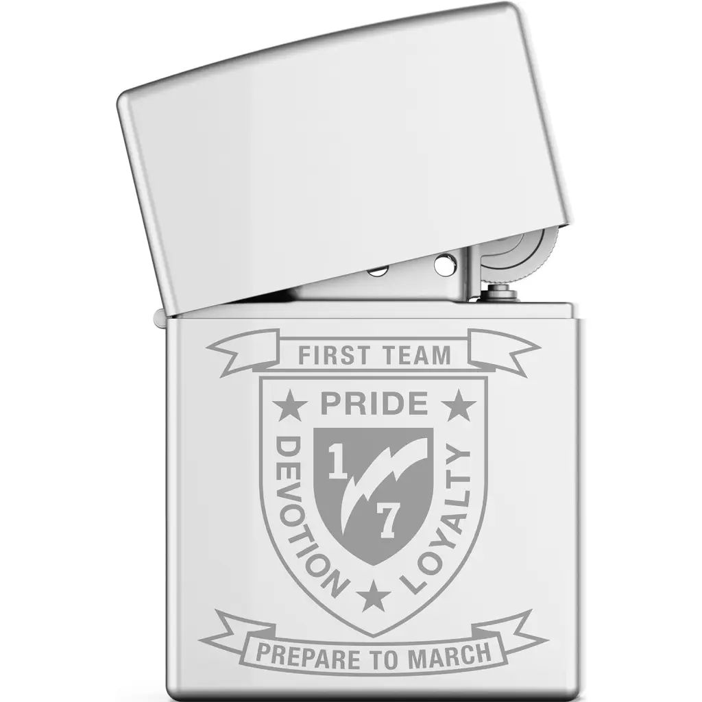 1st Battalion, 7th Marines (1/7) Engraved Zippo Lighter Tactically Acquired   