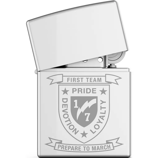 1st Battalion, 7th Marines (1/7) Engraved Zippo Lighter Tactically Acquired   