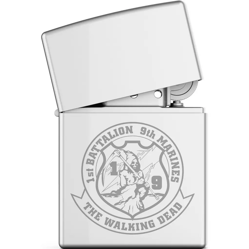 1st Battalion, 9th Marines (1/9) Engraved Zippo Lighter