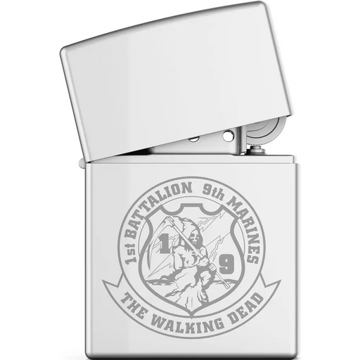 1st Battalion, 9th Marines (1/9) Engraved Zippo Lighter Tactically Acquired   