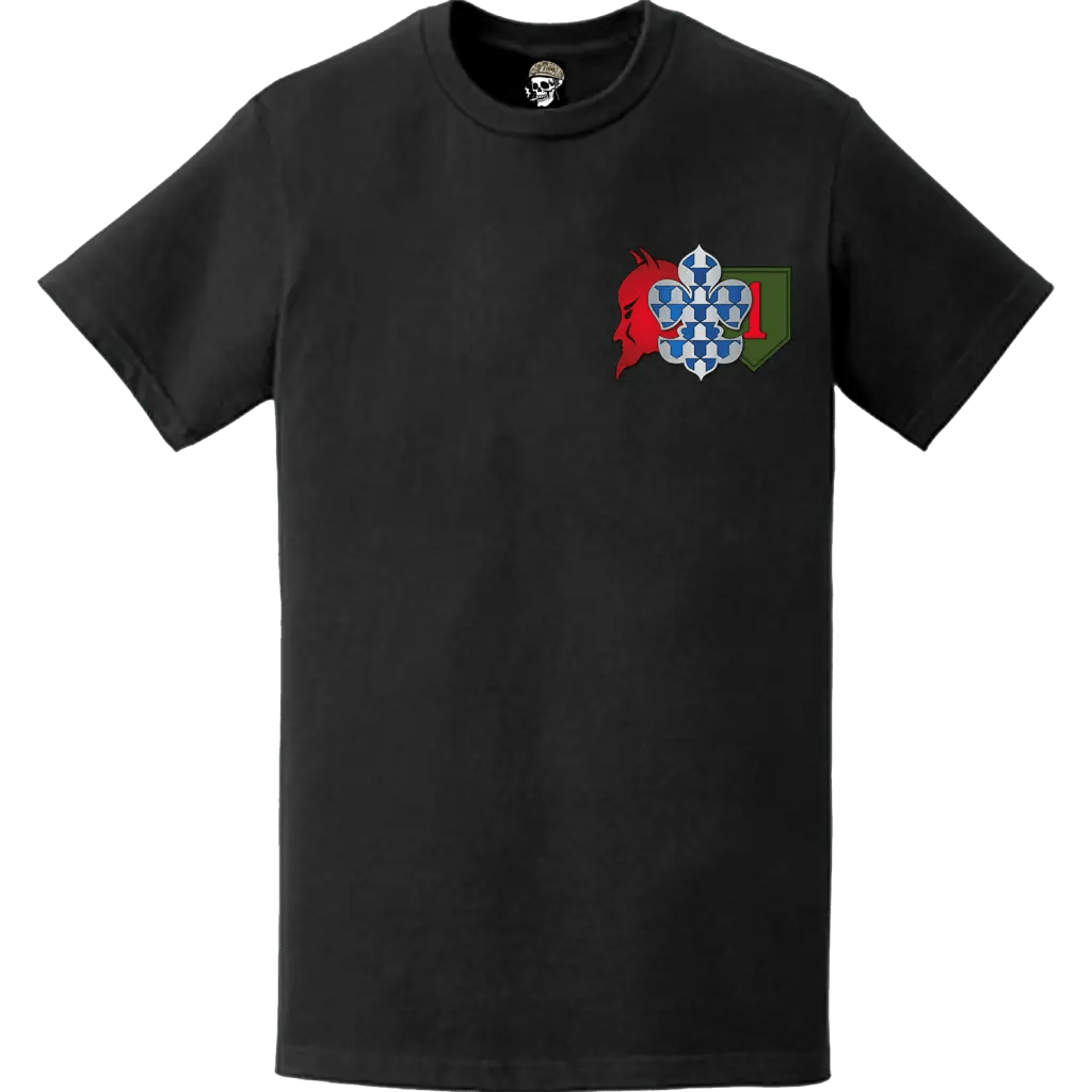 1st Brigade Combat Team (1st BCT) 1st Infantry Division "Devil Brigade" Left Chest Logo T-Shirt Tactically Acquired   