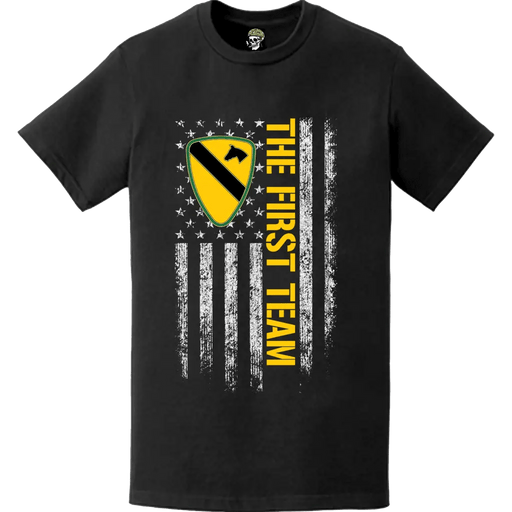 1st Cavalry Division "First Team" American Flag T-Shirt Tactically Acquired   