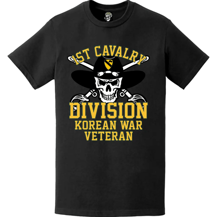 1st Cavalry Division Korean War Veteran Skull T-Shirt Tactically Acquired   