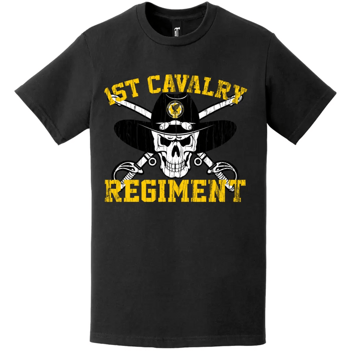 1st Cavalry Regiment Distressed Saber Skull T-Shirt Tactically Acquired   