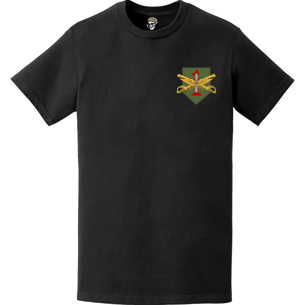 1st Combat Aviation Brigade (1 CAB) "Demon Brigade" Left Chest Logo Emblem T-Shirt Tactically Acquired   