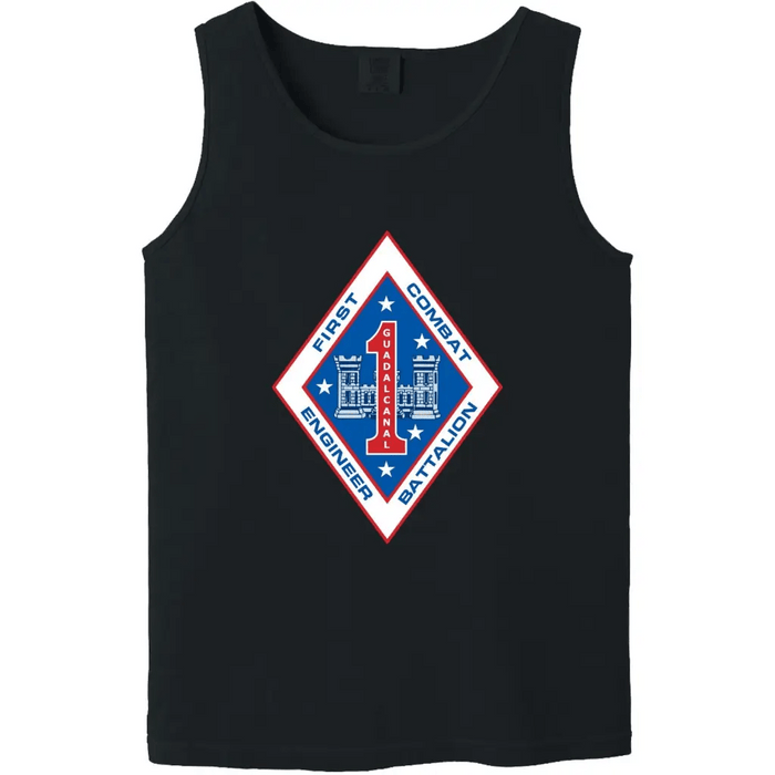 1st Combat Engineer Battalion (1st CEB) Unit Logo Emblem Tank Top Tactically Acquired   