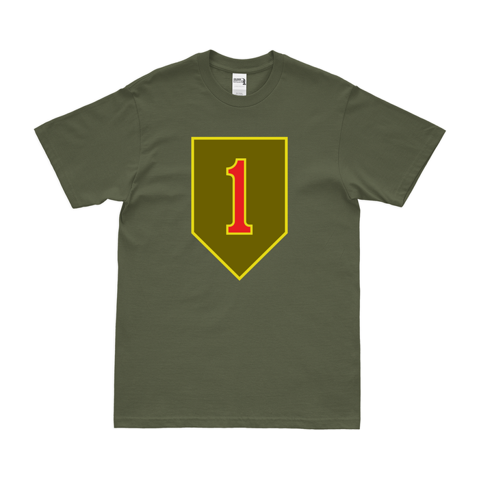 1st Infantry Division CSIB T-Shirt Tactically Acquired Military Green Clean Small