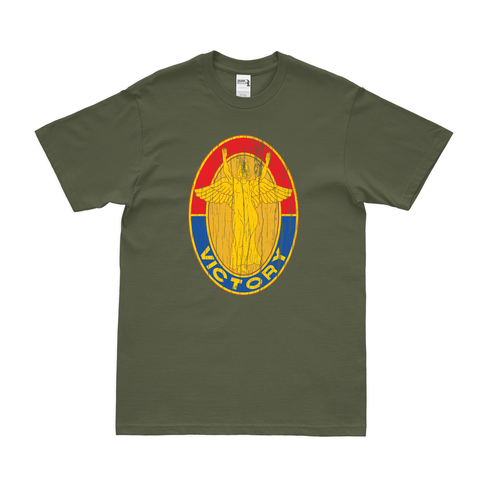 1st Infantry Division DUI T-Shirt Tactically Acquired Military Green Distressed Small