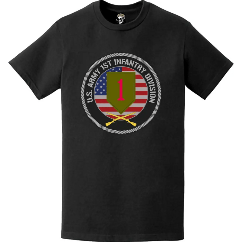 1st Infantry Division American Flag Emblem T-Shirt