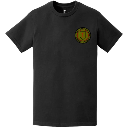 1st Infantry Division Combat Veteran Left Chest Emblem T-Shirt Tactically Acquired   