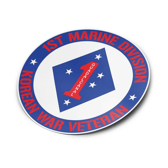 1st Marine Division Korean War Veteran Vinyl Sticker Decal Tactically Acquired   