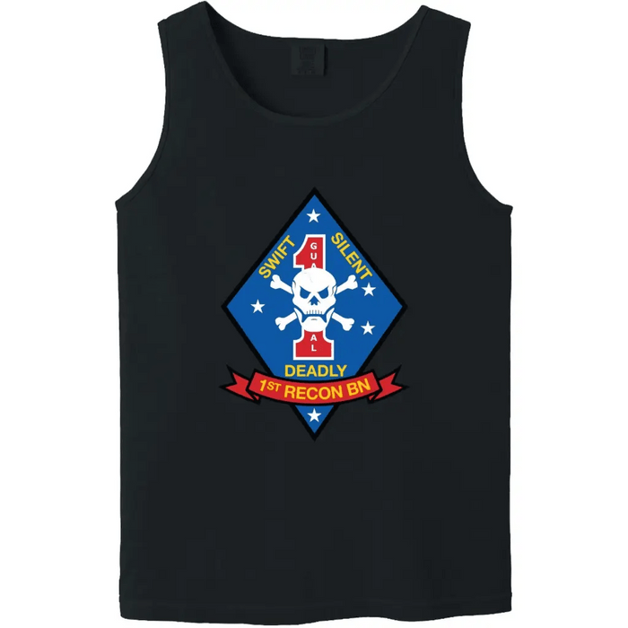 1st Recon Battalion Unit Logo Emblem Tank Top Tactically Acquired   