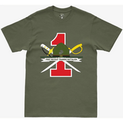 1st Recruit Training Battalion Military Green T-Shirt Tactically Acquired   