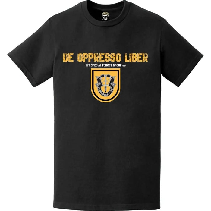 1st Special Forces Group Heavy Metal Style T-Shirt Tactically Acquired   