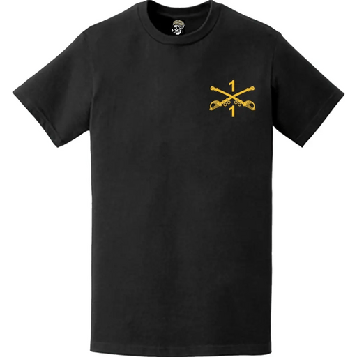 1st Squadron, 1st Cavalry Regiment (1-1 CAV) Left Chest T-Shirt Tactically Acquired   