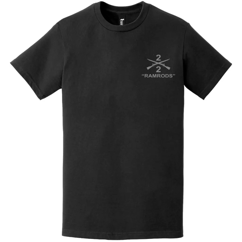 2-2 Infantry Regiment "Ramrods" Left Chest Rifles T-Shirt