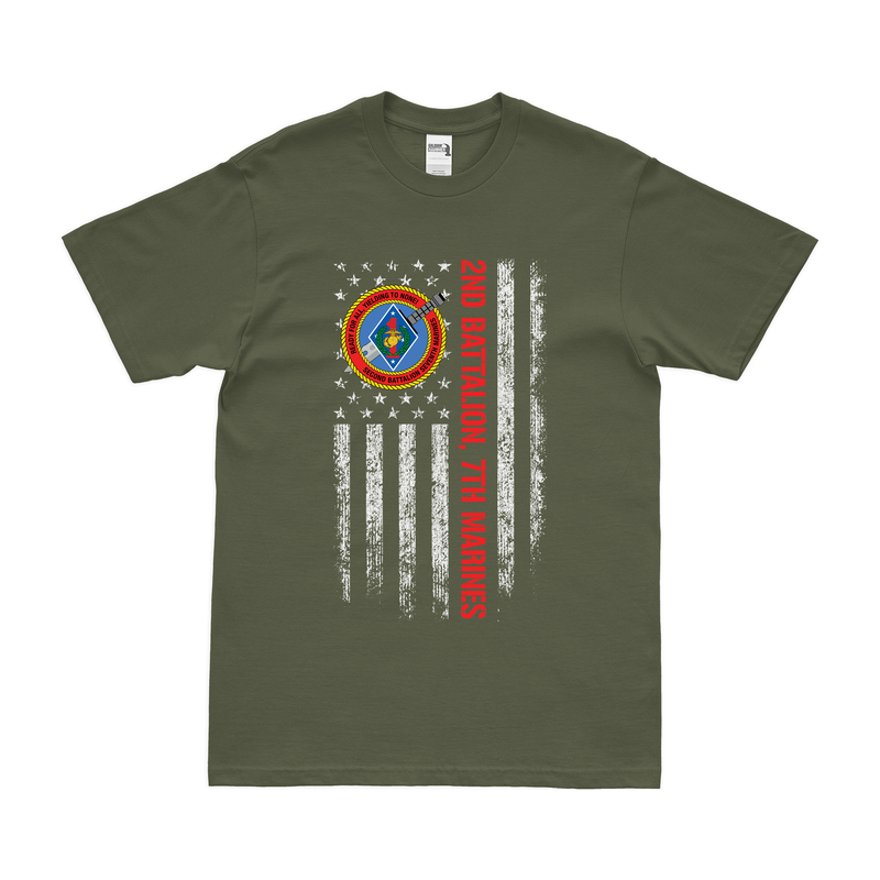 2/7 Marines American Flag T-Shirt