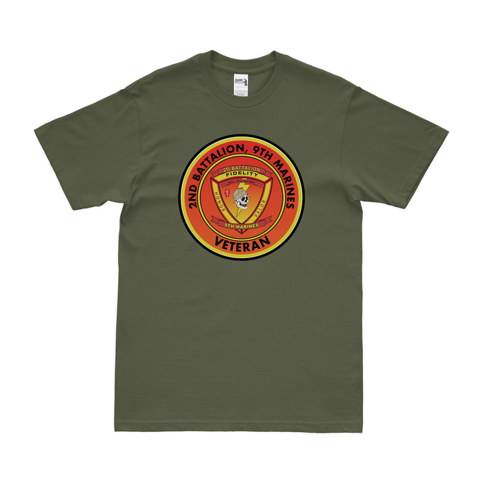 2/9 Marines Veteran T-Shirt Tactically Acquired Military Green Clean Small
