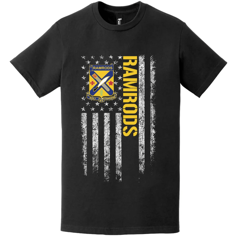 2-2 Infantry Regiment "Ramrods" American Flag T-Shirt