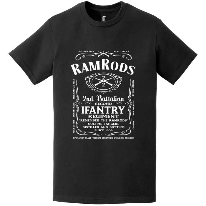 2-2 Infantry Regiment "Ramrods" Legacy Whiskey Label T-Shirt Tactically Acquired   