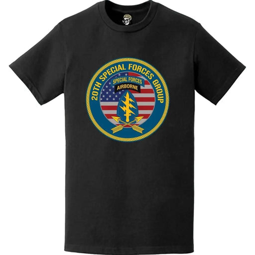 20th SFG Army SF Lightning Tab Crest T-Shirt Tactically Acquired   